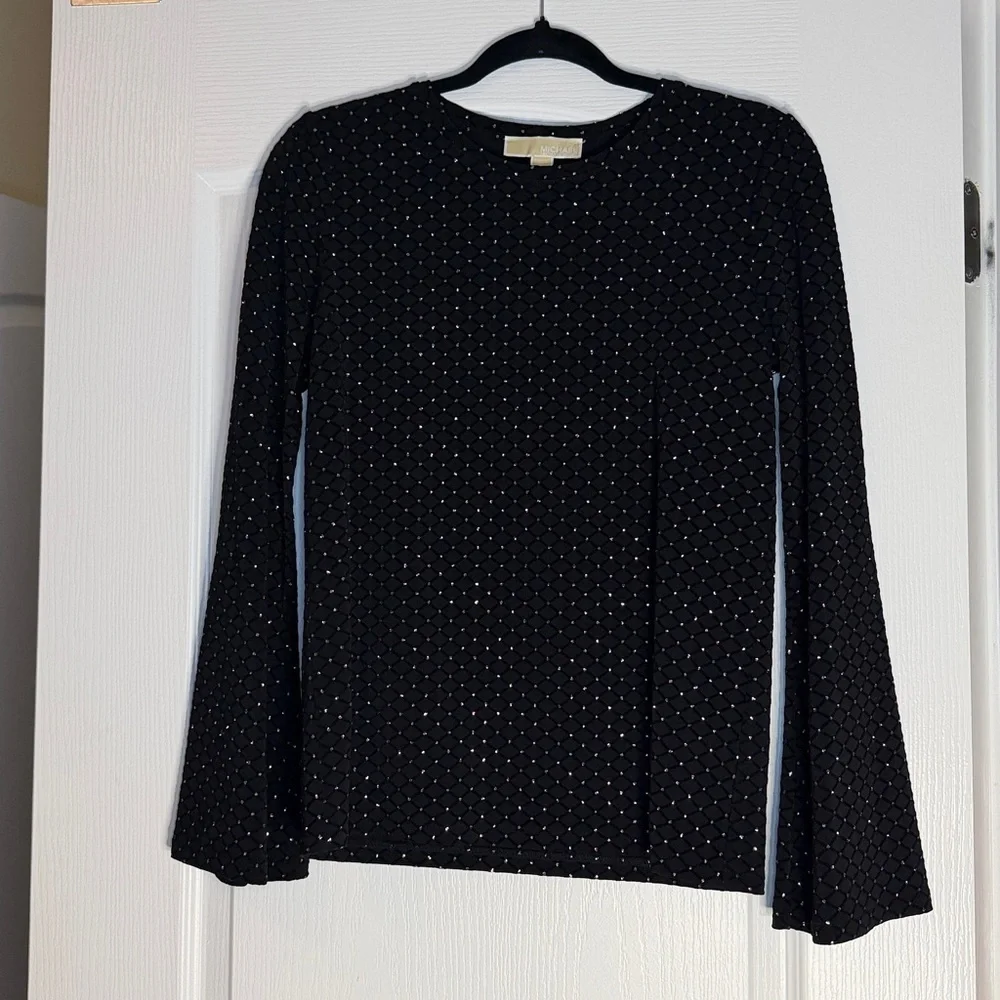 Michael Kors Blouse Black and Gold, Size Small